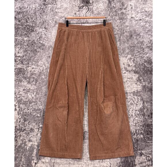 Marine Layer Pants - Marine Layer Allison Corduroy Wide Leg Pants Large Womens Tan